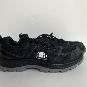 Safety shoes steel toe laced up heavy duty nonslip sole work shoes size 10